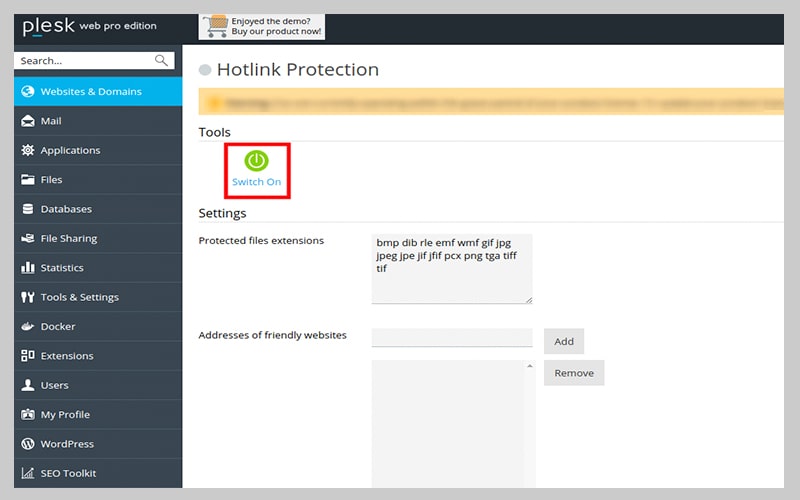 فعالسازی Hotlink Protection در پلسک